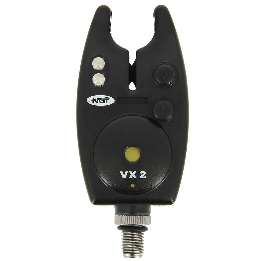 NGT Carp Fishing VX2 black bite Alarm - Adjustable Volume and Tone with Case