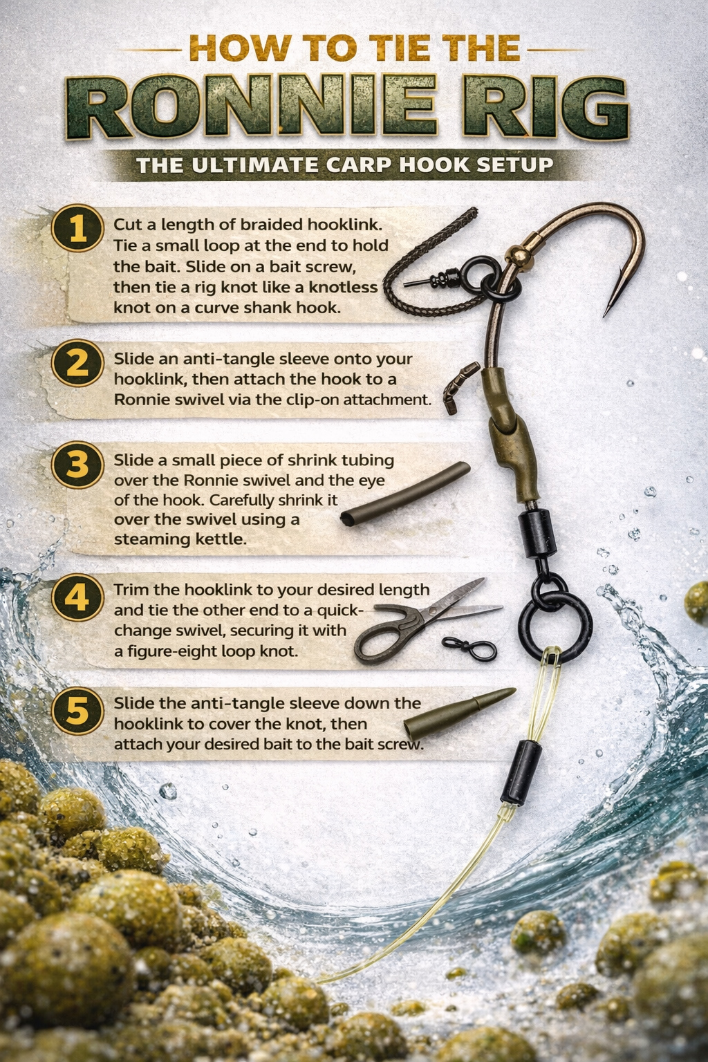 How To Tie The Ronnie Rig (Spinner Rig) | Step-By-Step Carp Fishing ...