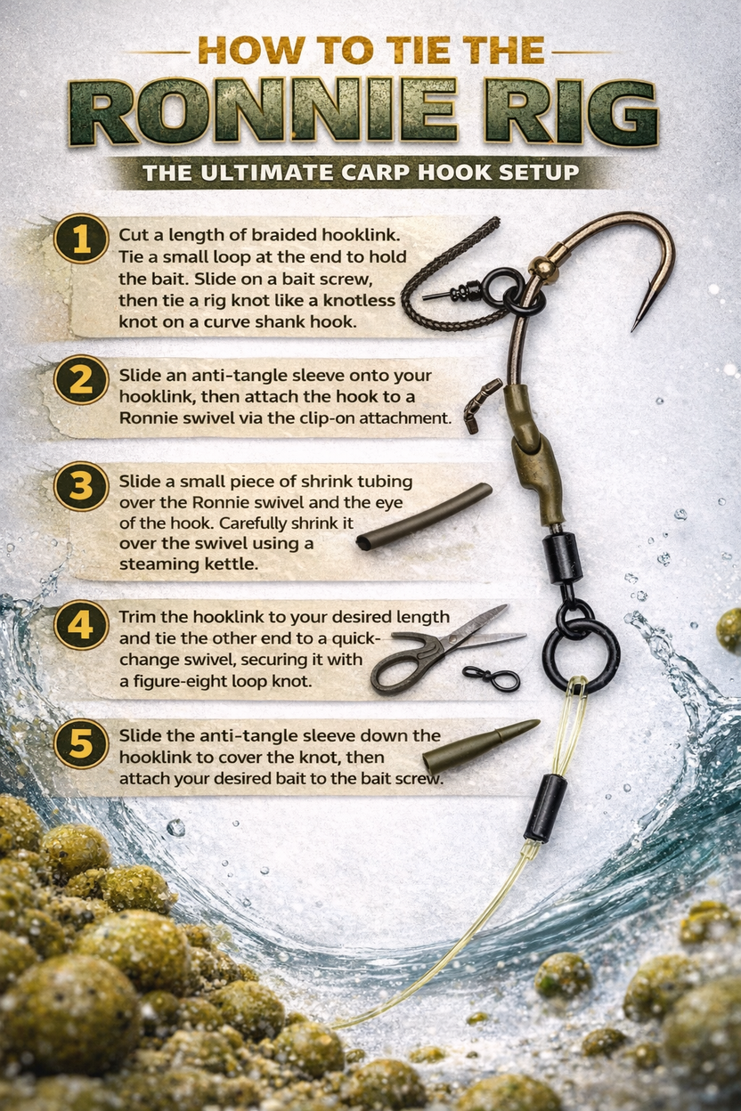 How To Tie The Ronnie Rig (Spinner Rig) | Step-By-Step Carp Fishing ...