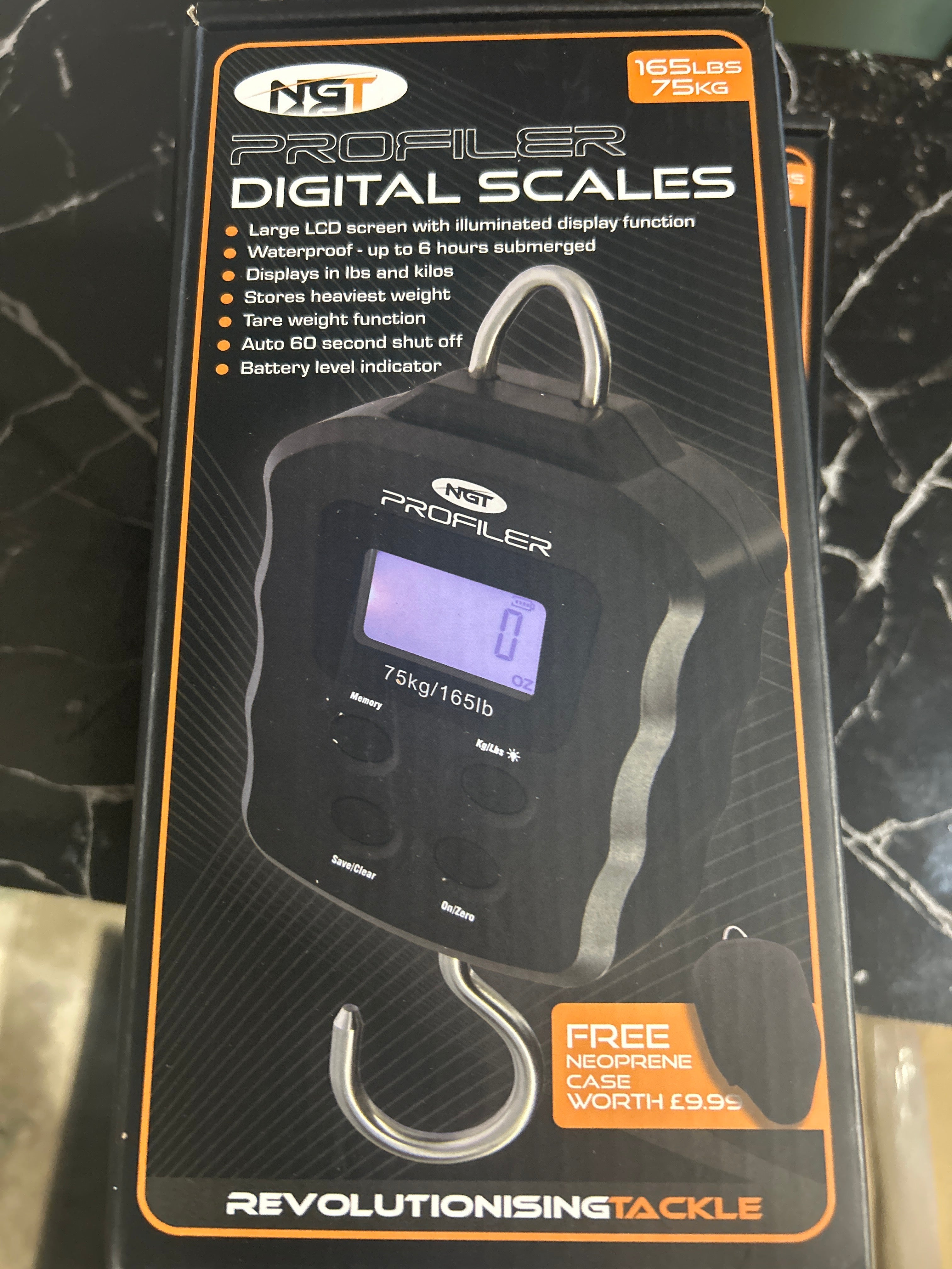 NGT Profiler Scales - Digital 165lb / 75kg Heavy Duty Scales with Free Neoprene Case