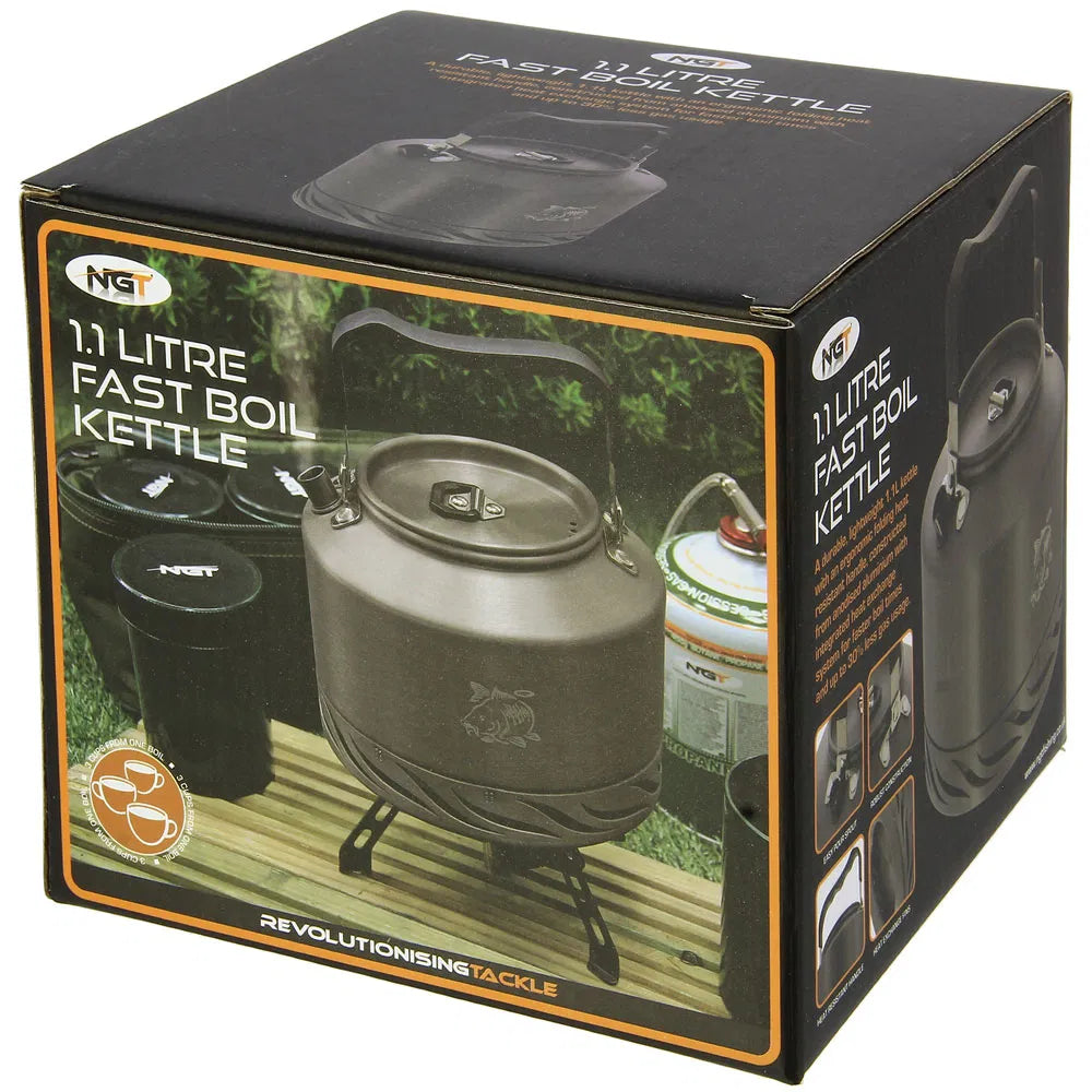NGT Aluminium Outdoor Fast Burn Kettle - 1.1 litre Gun Metal