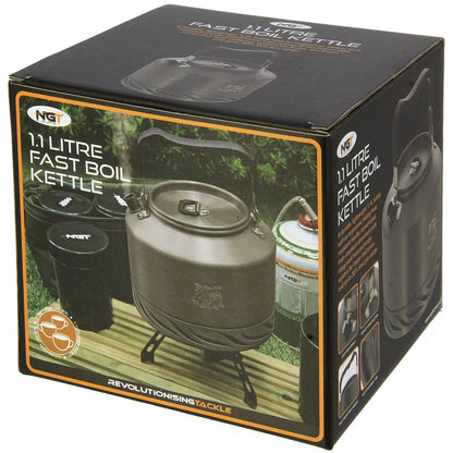 NGT Aluminium Outdoor Fast Burn Kettle - 1.1 litre Gun Metal