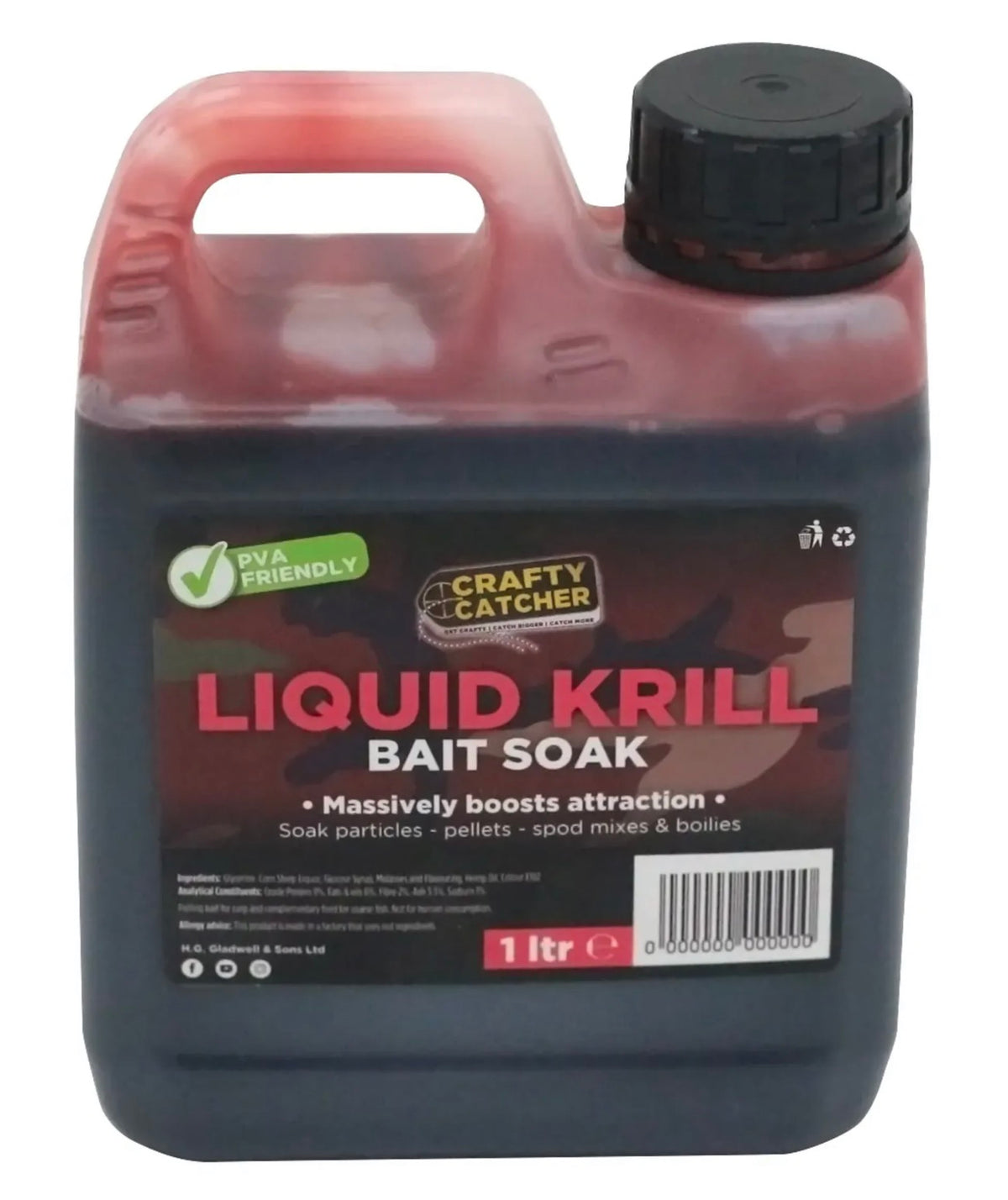 Crafty Catcher Liquid Krill Bait Soak 1L