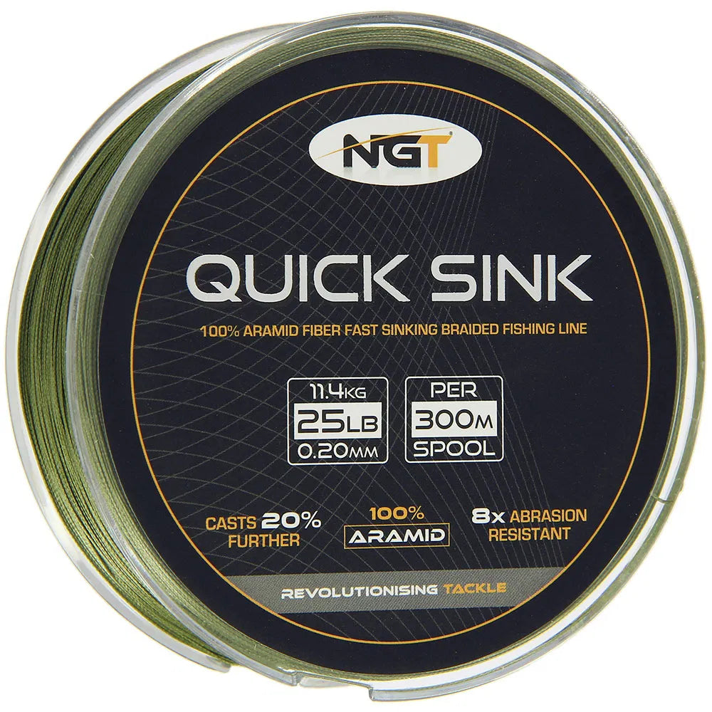 NGT Moss Green Quick Sink Braid 300m