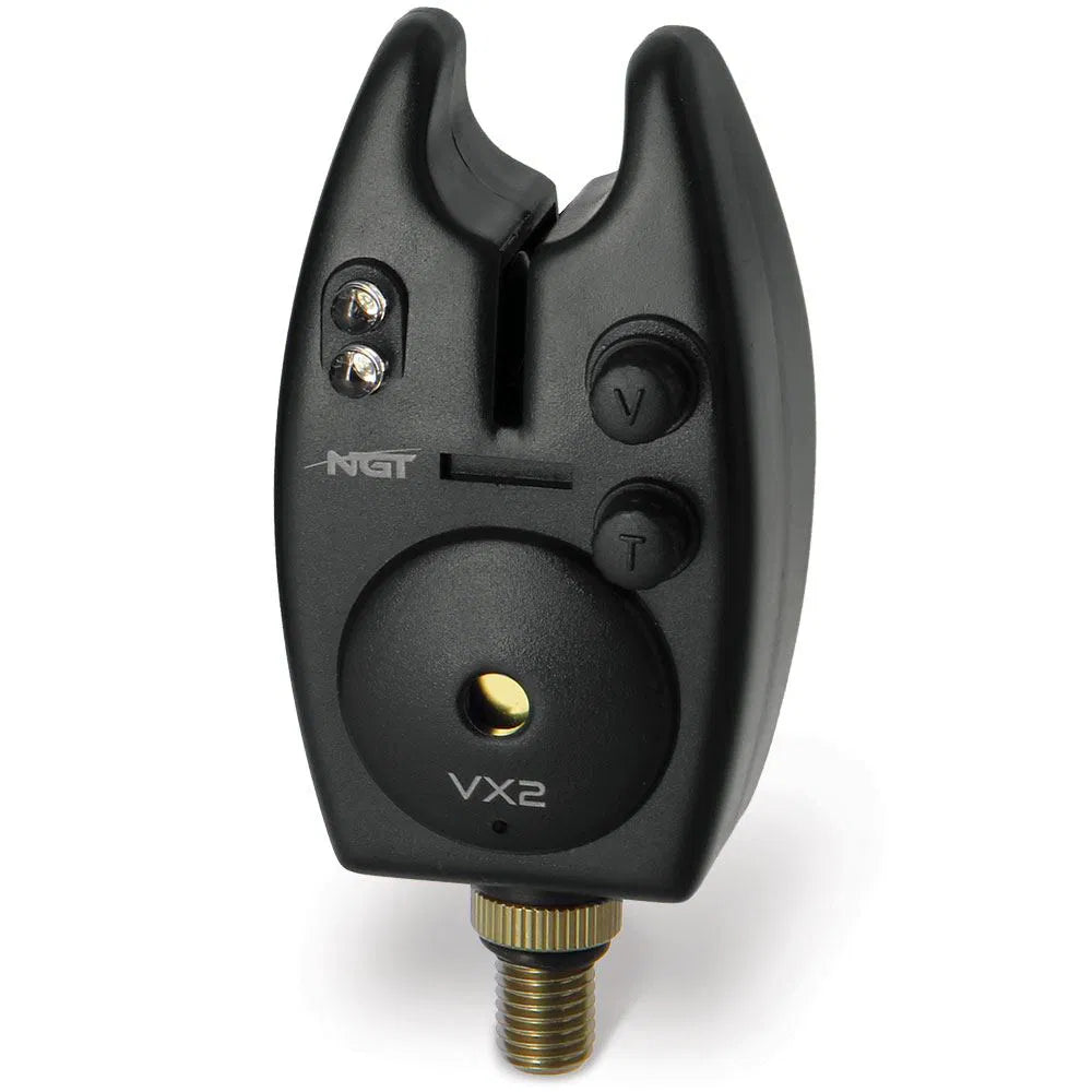 NGT Carp Fishing VX2 black bite Alarm - Adjustable Volume and Tone with Case