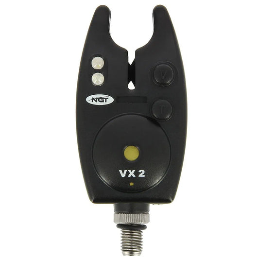 NGT Carp Fishing VX2 black bite Alarm - Adjustable Volume and Tone with Case