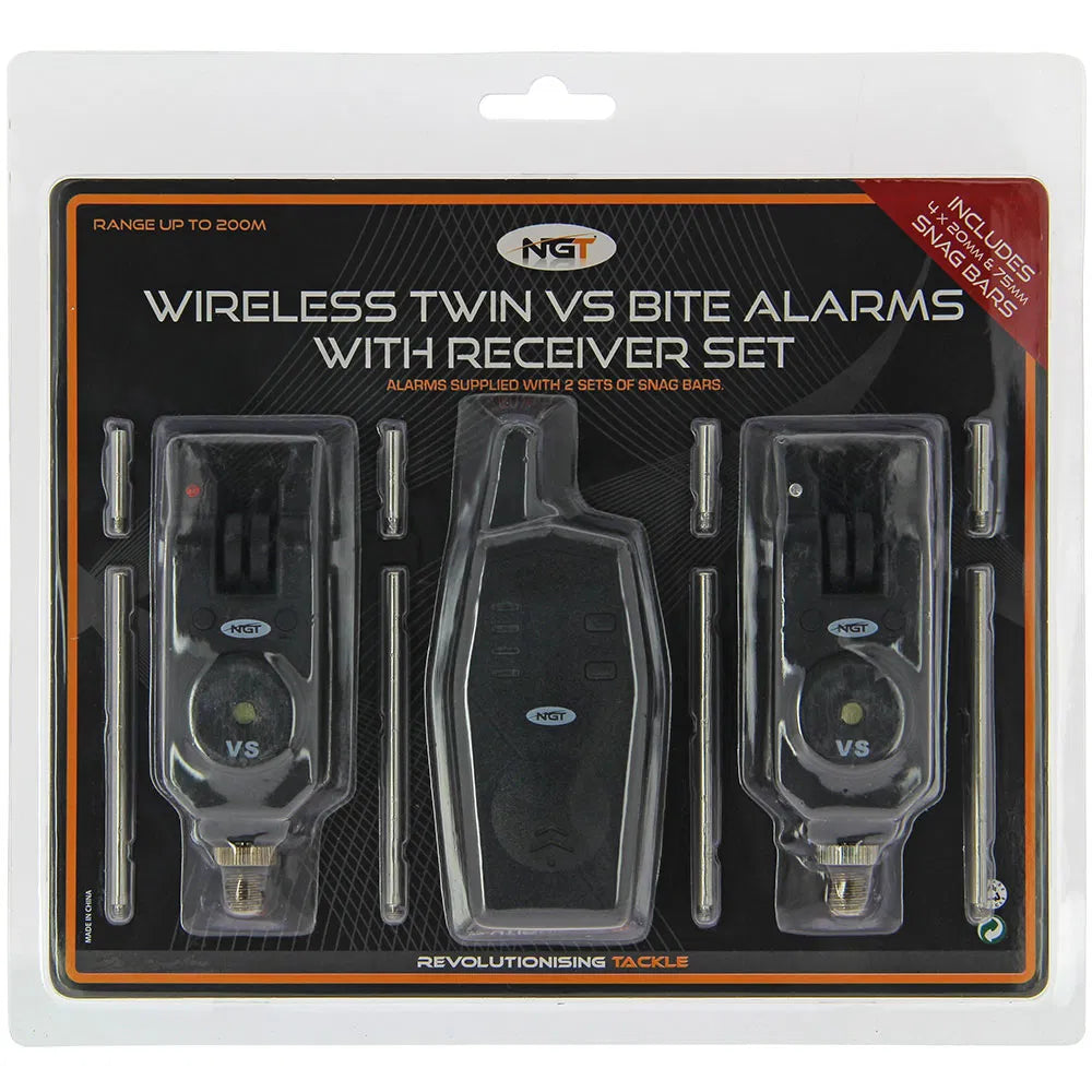 NGT VS 2pc Wireless Alarms - Adjustable Volume and Tone with Receiver