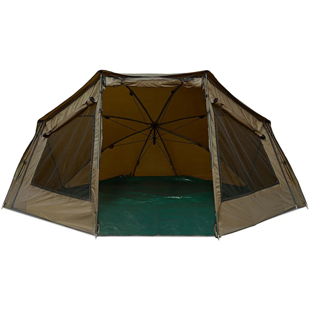 NGT XPR Shelter - Brolly system with Zip on Front. Includes groundsheet, Storm Poles and Case.