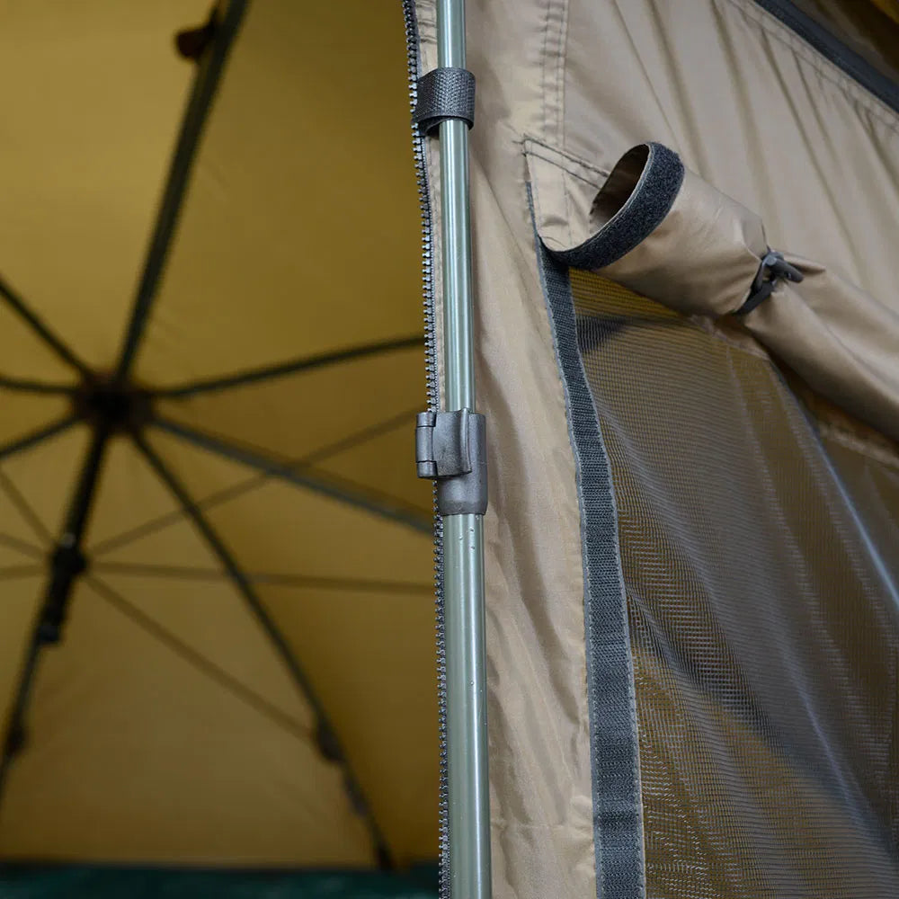 NGT XPR Shelter - Brolly system with Zip on Front. Includes groundsheet, Storm Poles and Case.