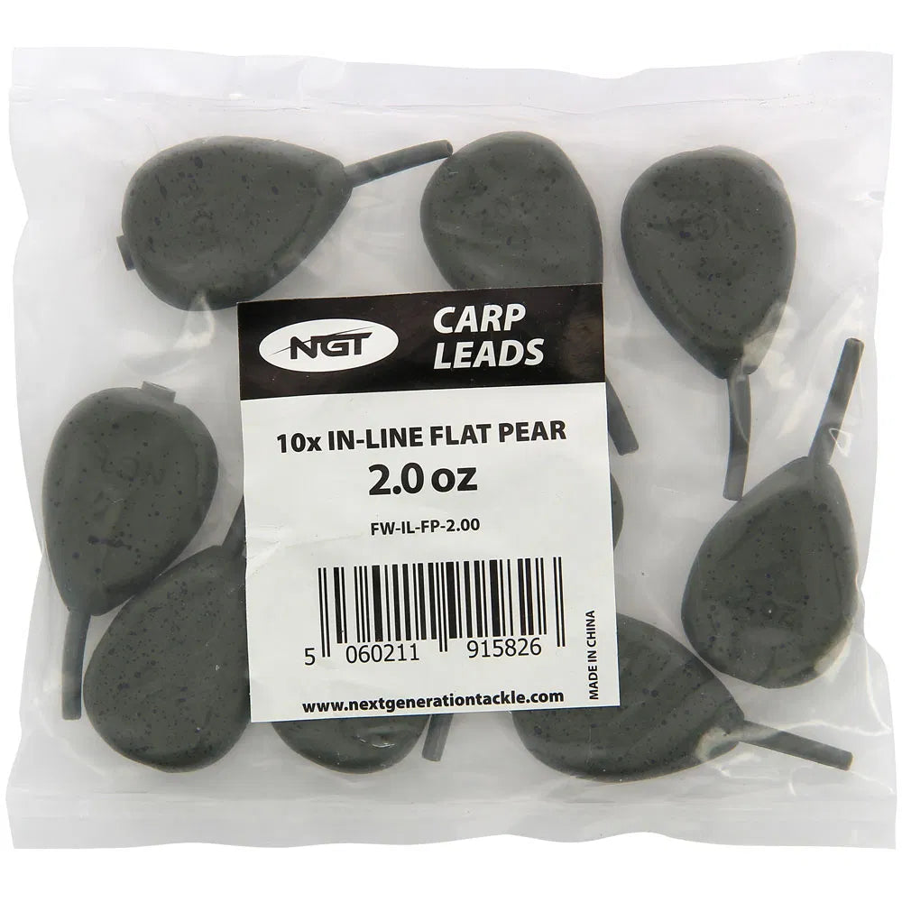 NGT 2oz In-line Flat Pear Lead x10