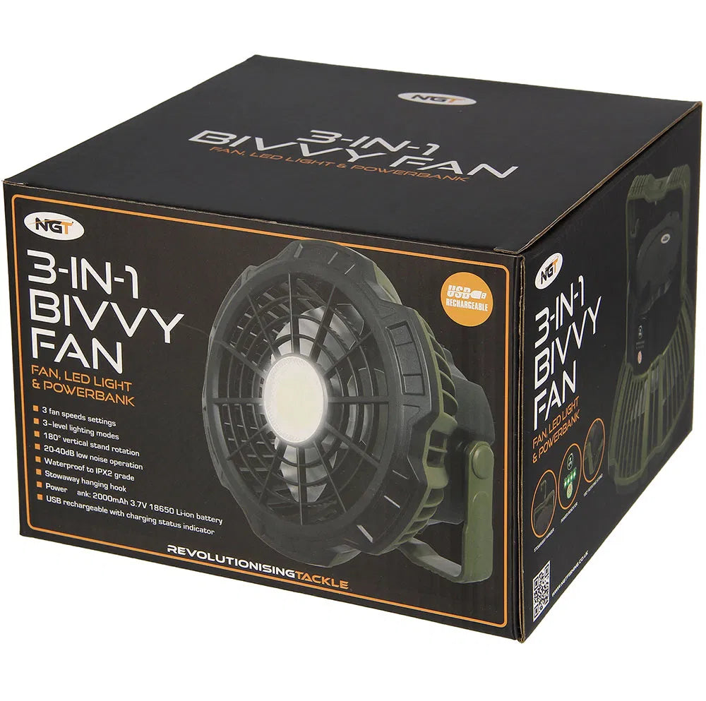 NGT XL Fan - USB Rechargeable Fan with Light and Powerbank