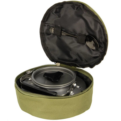 NGT Aluminium Outdoor Kettle Set - 0.80 Litre Gun Metal Kettle with Teaspoon and 600D Case