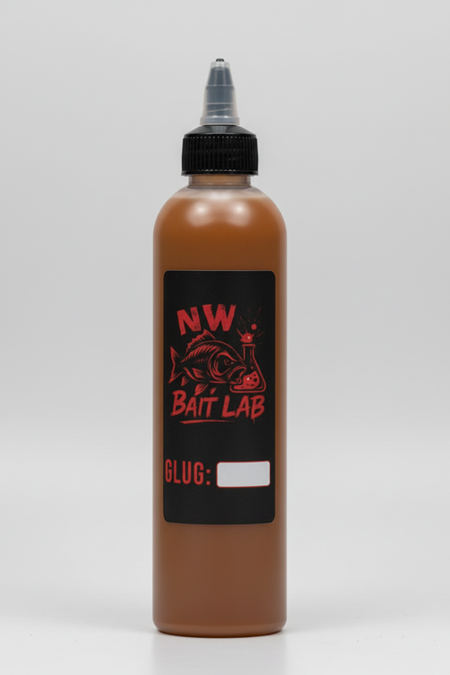 Clear bottle with brown liquid