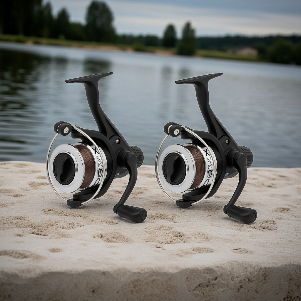2 x Angling Pursuits Max 60 - 2BB Carp Runner Reel with 10lb Line